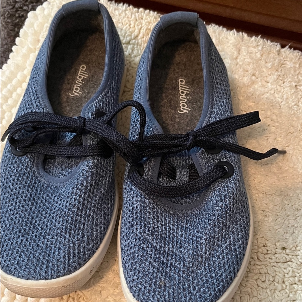 allbirds Kids Blue Knit Lace-Up Sneakers